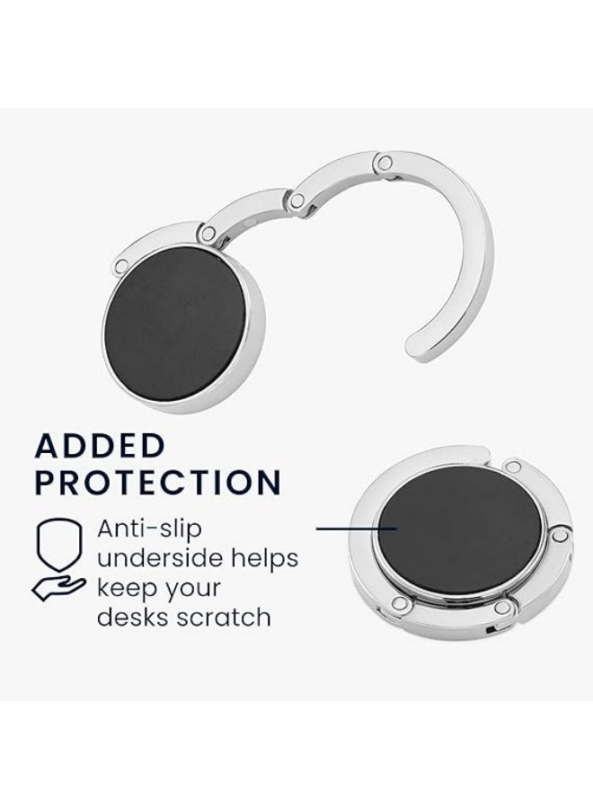 Convenient Folding Handbag Hooks for Tables -Portable Purse Hangers for Restaurants and Bars - Keep Your Bag Secure and Clean - Silver - Image 4