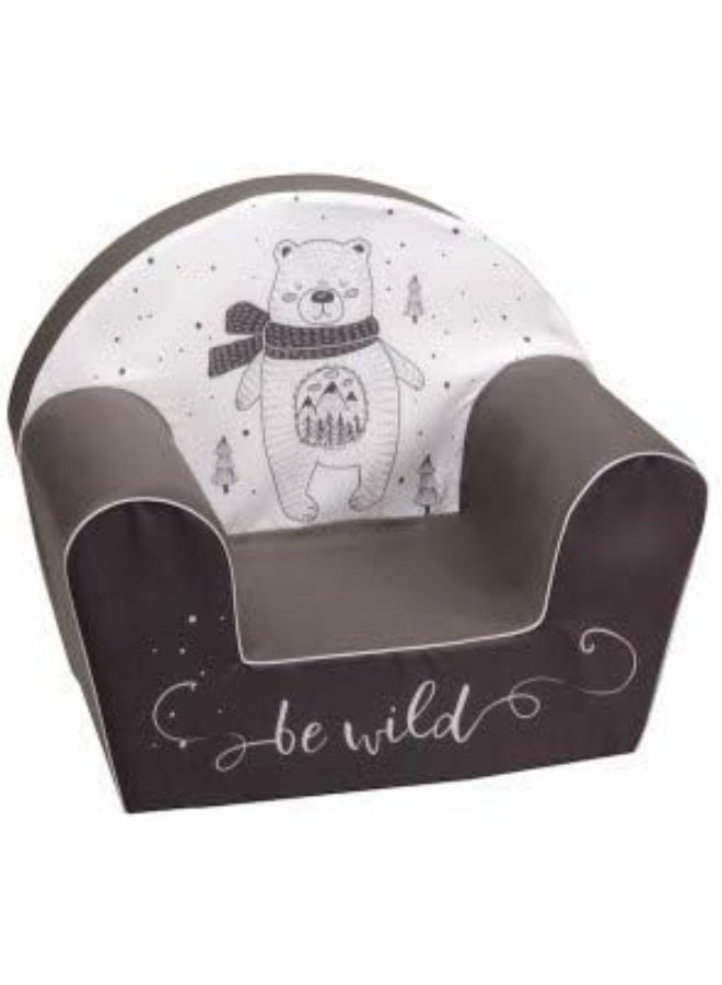 Delsit Toddler Arm Chair - Be Wild Design in Dark Grey