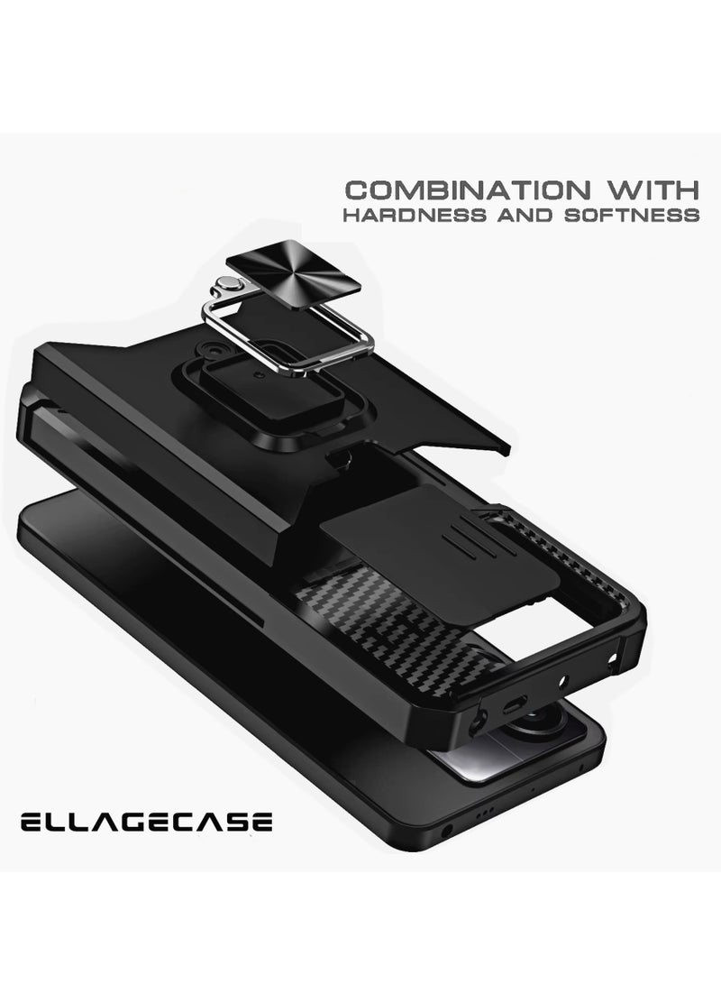 ELLAGECASE Impact-Resistant Case with Card Slot, Stand & Solid Camera Protection for Xiaomi Redmi Note 13 Pro Plus 5G – Includes Hidden Metal Plate  - Image 2