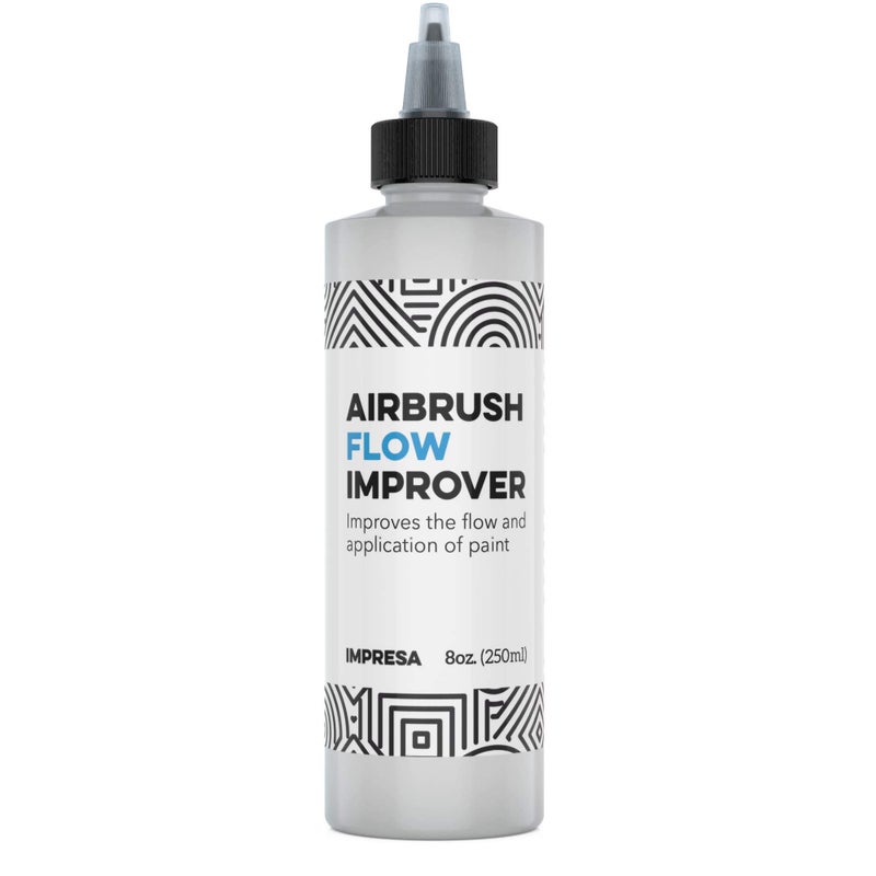 IMPRESA 8oz Airbrush Flow Improver Paint Set (250 ml) Reduce Clogs & Dry Needle Tips Made in USA - Image 1