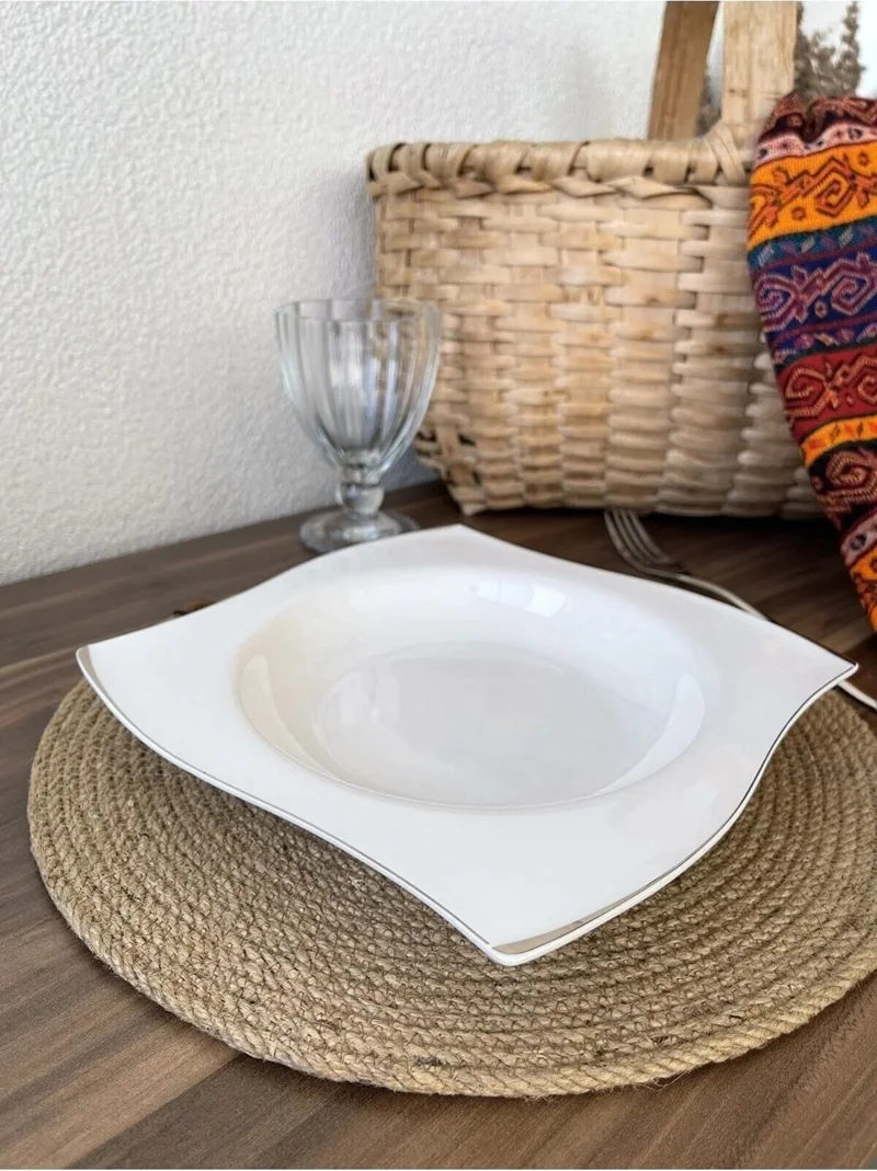 Nisahometeks 6 Pieces Wicker Braided American Service Plate