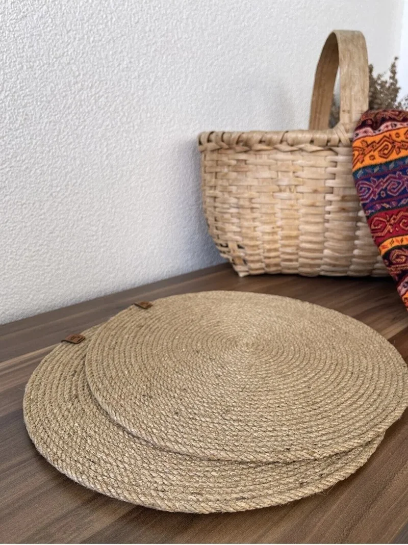 Nisahometeks 6 Pieces Wicker Braided American Service Plate