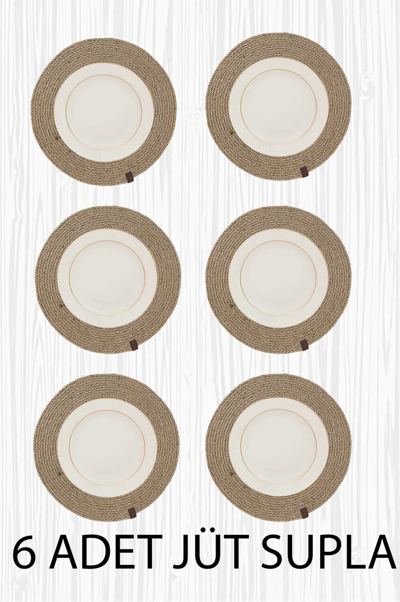 Nisahometeks 6 Pieces Wicker Braided American Service Plate