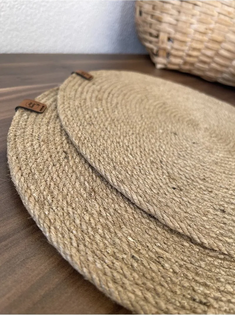 Nisahometeks 6 Pieces Wicker Braided American Service Plate