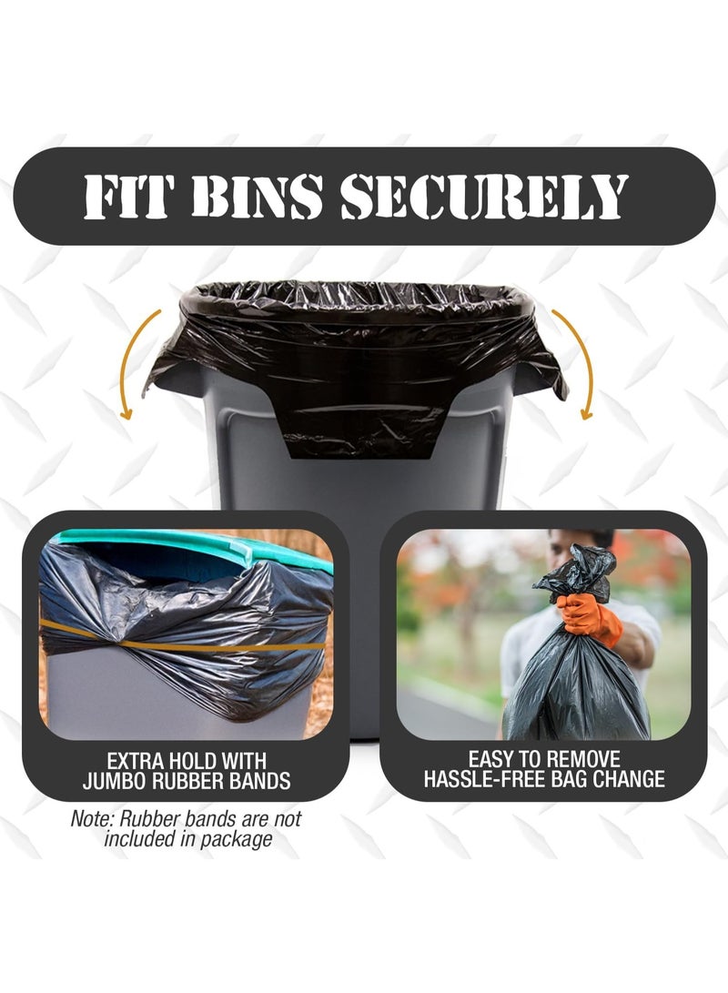 Sunspire Heavy Duty 50 Gallon Trash Bags - (Value Pack of 50) - 1.5 Mil Equivalent Industrial Strength Plastic 31.5" x 35.5" (Approx. 80 cm x 90 cm) for Contractors, Industrial, Home, Kitchen, Commercial, Yard, Lawn, Leaves - Image 5