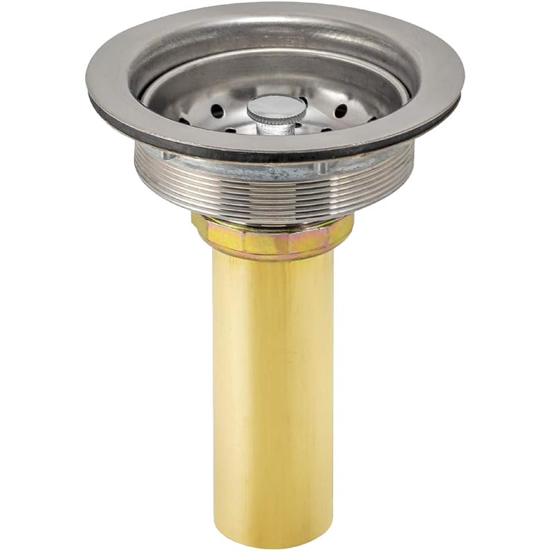 EZ-FLO Kitchen Sink Strainer with Tailpiece, Fits 3-1/2 to 4 Inch Openings, Stainless Steel, 30008 - Image 1