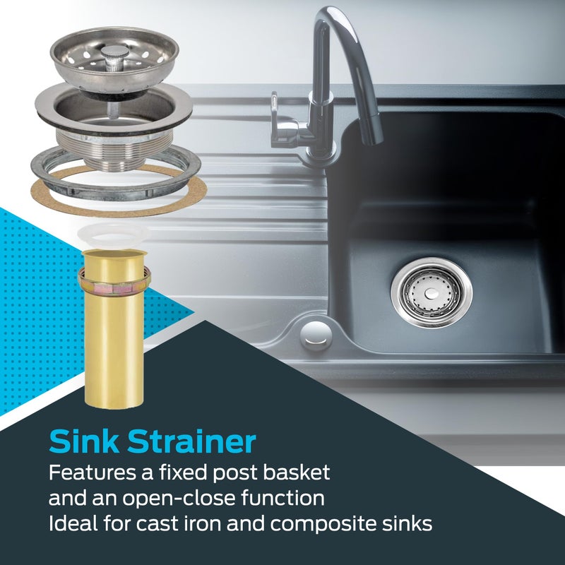 EZ-FLO Kitchen Sink Strainer with Tailpiece, Fits 3-1/2 to 4 Inch Openings, Stainless Steel, 30008 - Image 5