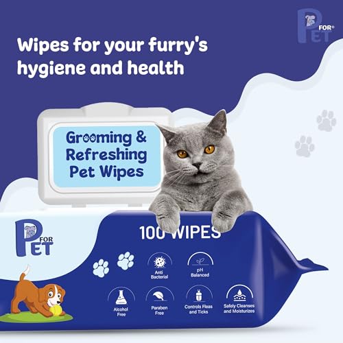 P for PET Grooming Wet Wipes 400 Count (Pack of 4) for Dogs, Cats & All Pets | Purified Water, Glycerin|Anti-Bacterial |Cleansing, Deodorising Wipes - Image 5