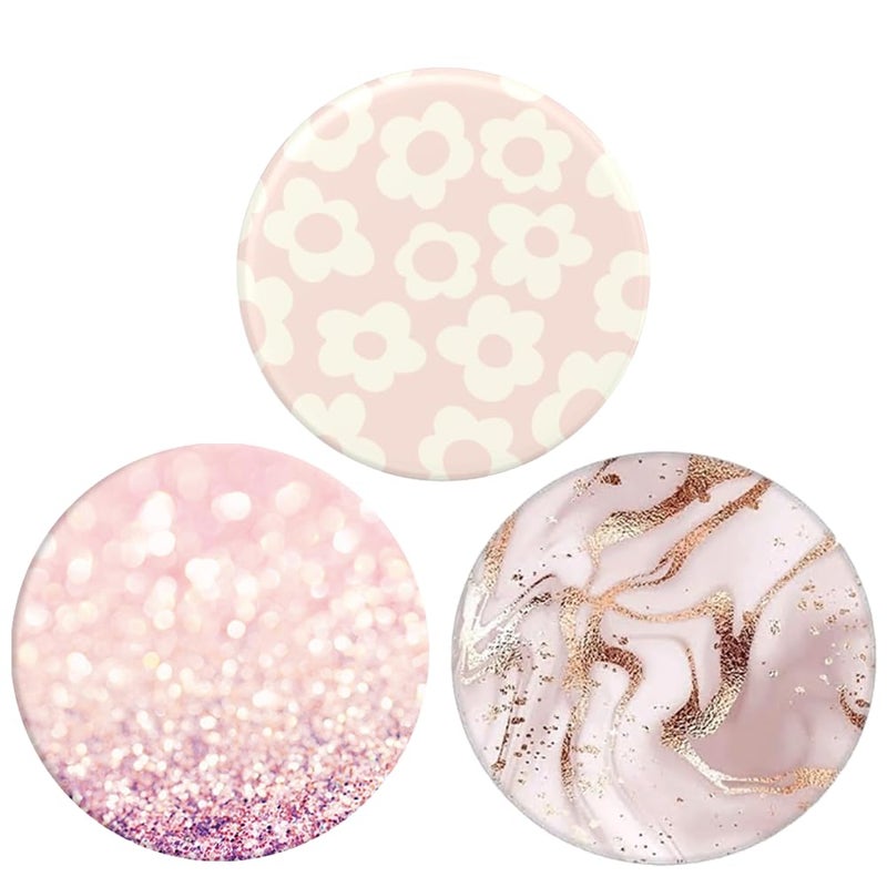 ChezMax Collapsible Phone Bracket 360Â°Rotary Grips for Phones & Tablets(3 Pack) - Sunflower Marble Glitters - Image 1