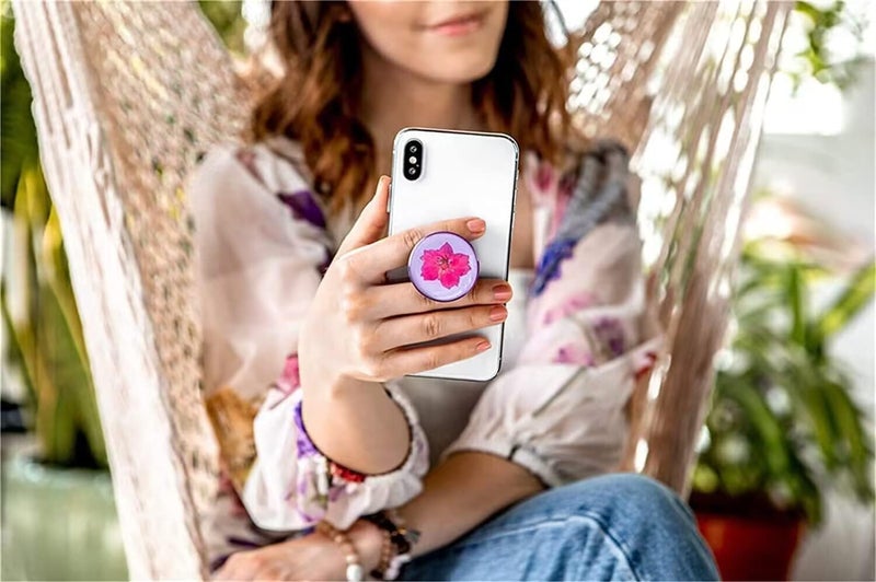 ChezMax Collapsible Phone Bracket 360Â°Rotary Grips for Phones & Tablets(3 Pack) - Sunflower Marble Glitters - Image 4