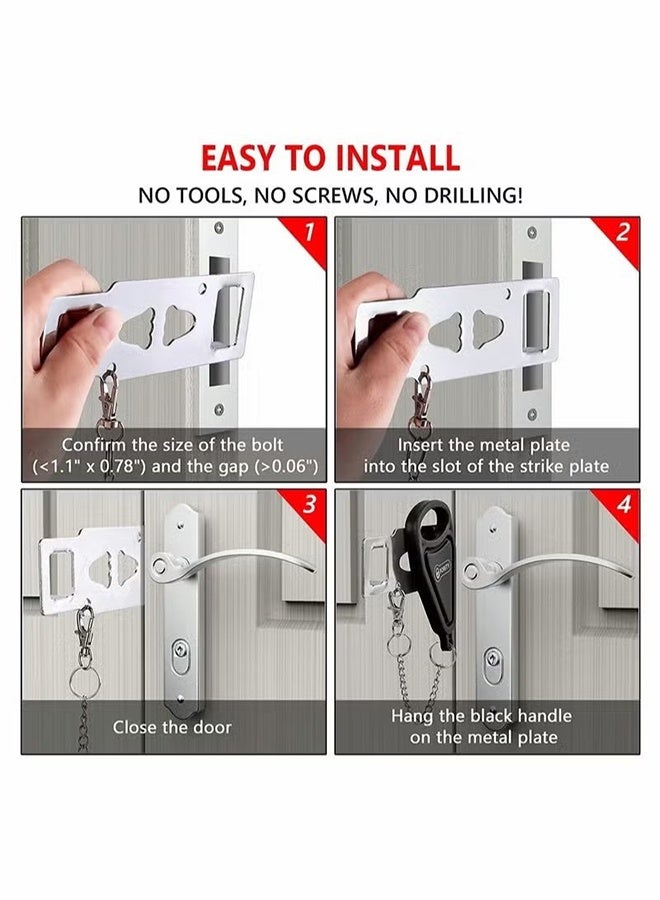 YJ Portable Door Lock, Travel Door Locker Latch Traveling Extra Locks - Image 5