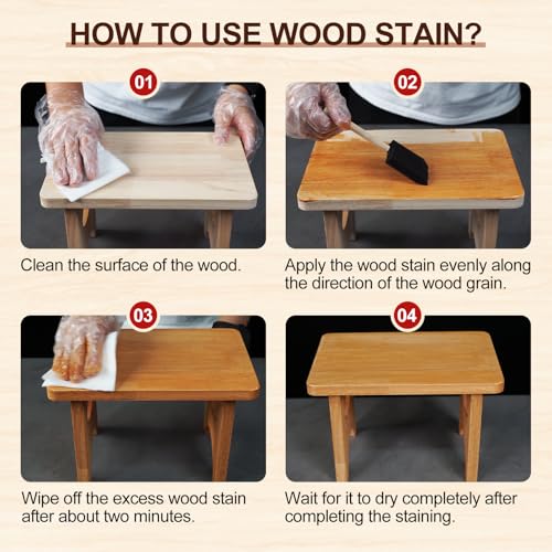 Boncart Water-Based Wood Stain, 8.45FL.OZ/250mL Stain for Wood, Suitable for Staining Indoor and Outdoor Wooden Items and Furniture, Non-Toxic, Multiple Finishes (Teak) - Image 5