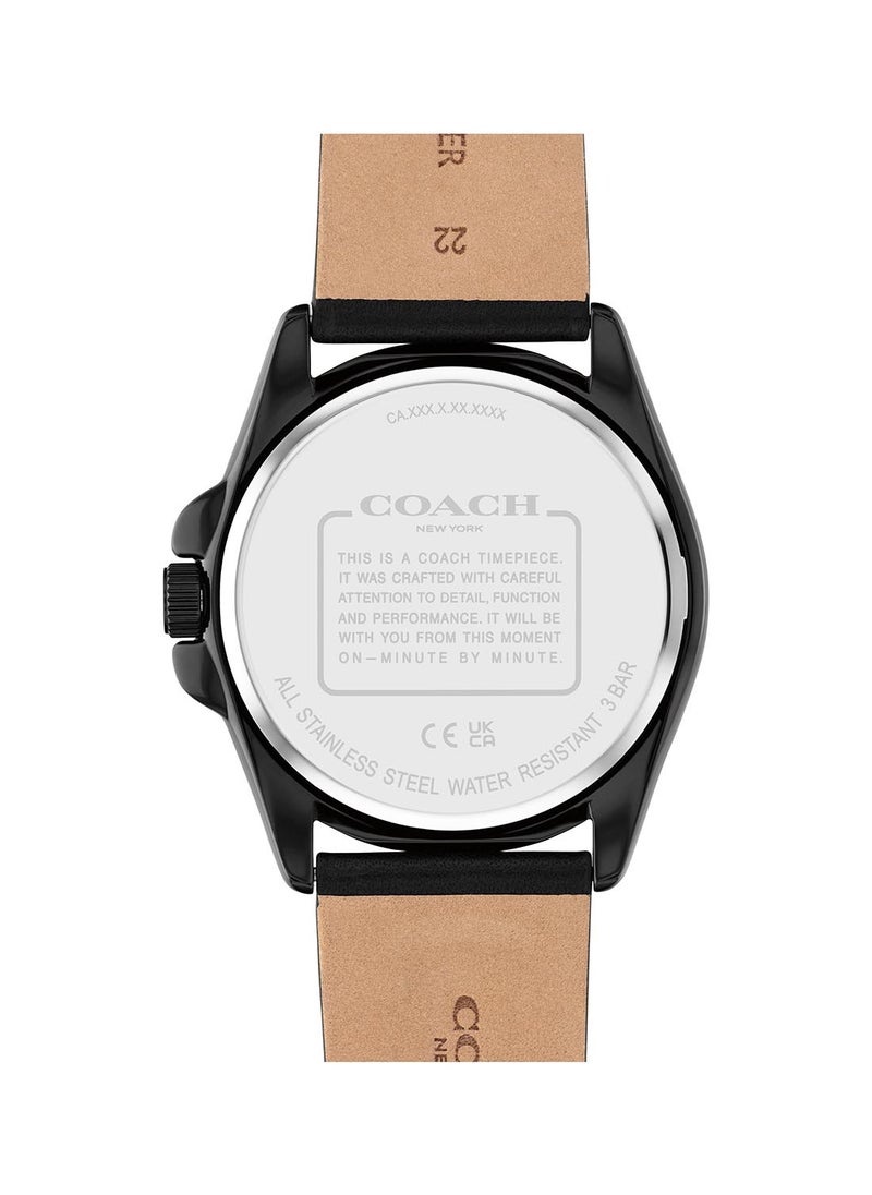 COACH - Men's Analog Round Shape Leather Wrist Watch 14602588 - 41 Mm - Image 1