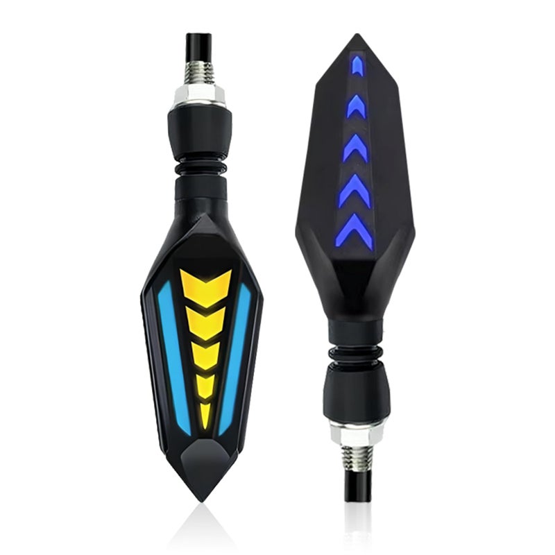 OBEROI'S TRADERS Universal Yellow/Blue LED Running Light DRL Bike Turn Signal Indicator Lamp Universal for Motorbikes (Pack of 2) - Image 5