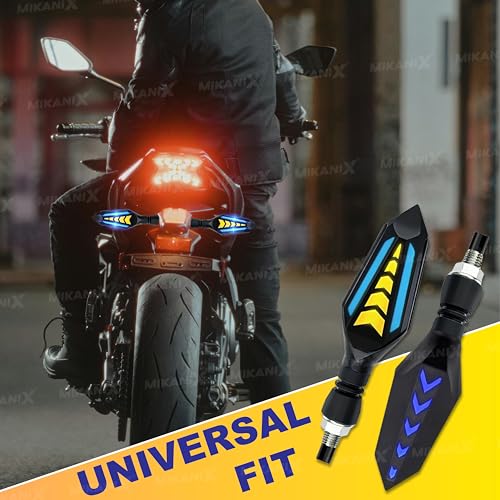 OBEROI'S TRADERS Universal Yellow/Blue LED Running Light DRL Bike Turn Signal Indicator Lamp Universal for Motorbikes (Pack of 2) - Image 2