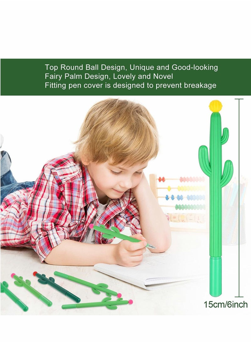 Y&D Gel Pens, 24 Pcs Cactus Pens for Kids Ink Roller Shaped Ballpoint Black Pen with Flower Office School Supplies Home Writing  - Image 5