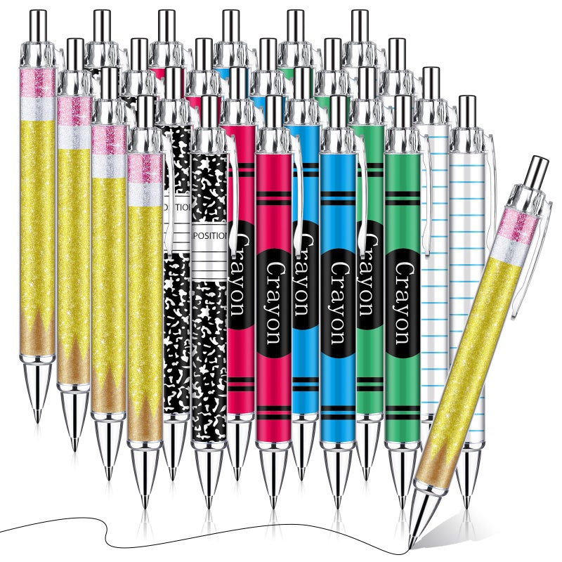 Motipuns 24 Pcs Teachers Pens Bulk Teacher Appreciation Gifts Cute Ballpoint Pens Best Teaching Thank You Gifts for Woman Nurse Coworker Staff Office Writing Stationery Graduation Supply - Image 1