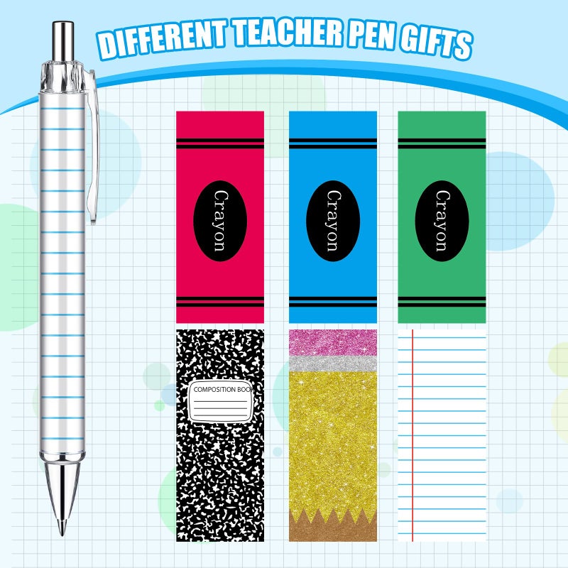 Motipuns 24 Pcs Teachers Pens Bulk Teacher Appreciation Gifts Cute Ballpoint Pens Best Teaching Thank You Gifts for Woman Nurse Coworker Staff Office Writing Stationery Graduation Supply - Image 3