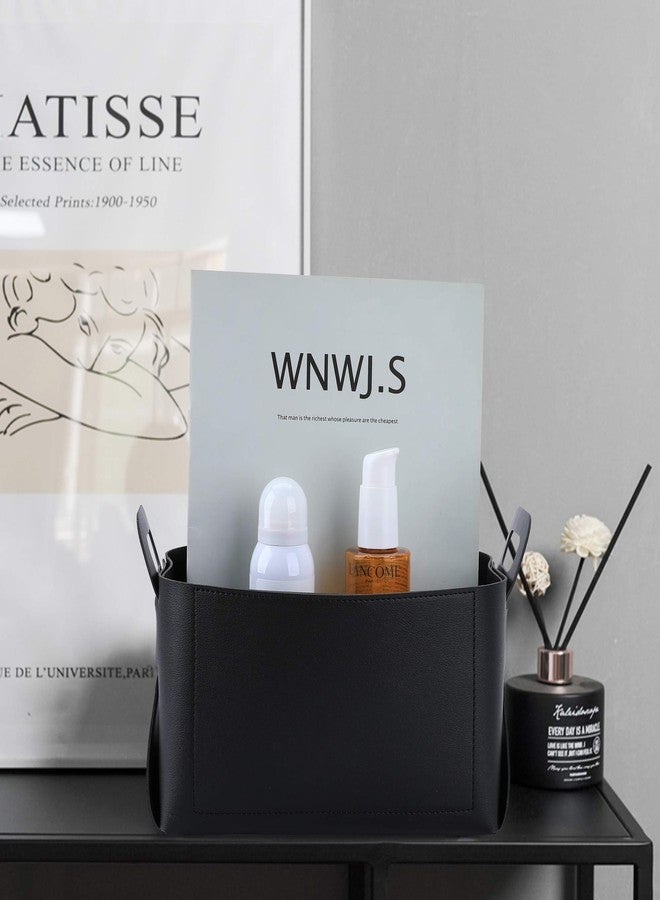 KINIVA Gift Baskets for Present-Valet Tray Organizer - Leather Dresser Organizer Box for Men and Women - Jewelry Accessories Catchall Vanity Tray for Table Desk Top (Black) - Image 2
