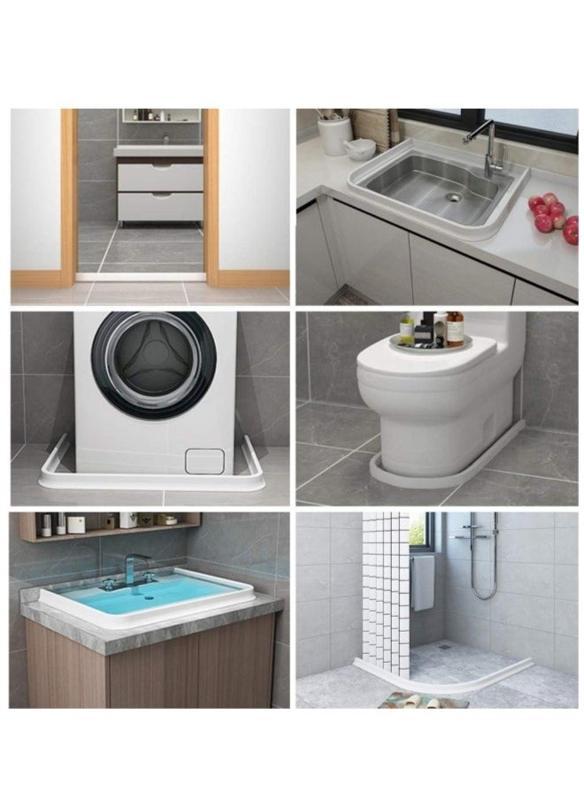 Generic Bathroom Water Strip,  T-Shape Shower Water Barrier Strip حاجز ماء للحمام حاجز مياه بطول 1 متر Bathroom Water Stopper Strip Water Dam Self-Adhesive Anti Slip Tape Strip Flow Block Seal Strip for Kitchen Bathroom Sink Counter  - Image 5