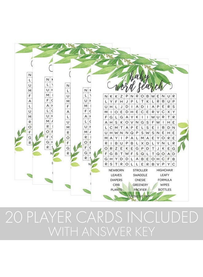 دسكتيكتفز لعبة البحث عن الكلمات لحفل استقبال المولود باللون الأخضر - بطاقات لـ 20 لاعبًا - Image 2