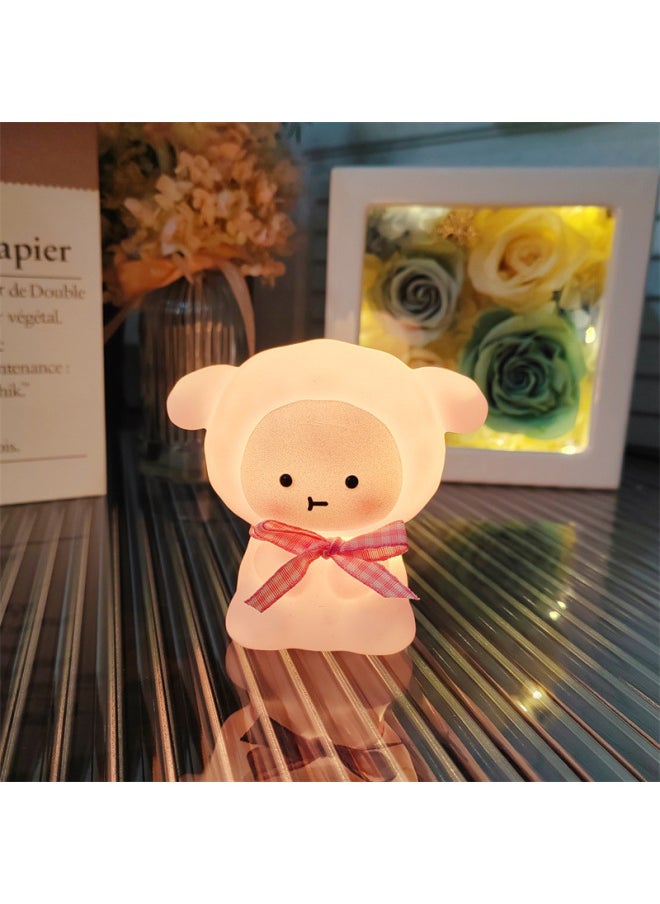Generic Net Red Cartoon Nightlight Night Market Park Stall Year Children's Creative Luminous Toys Year Gifts-Color:Big Sheep/Powder/Powder  - Image 1