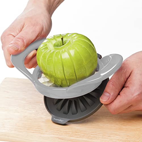 Progressive PrepWorks by Progressive Dishwasher Safe 16-Slice Thin Apple Slicer and Corer with Attached Safety Cover (Grey) - Image 2
