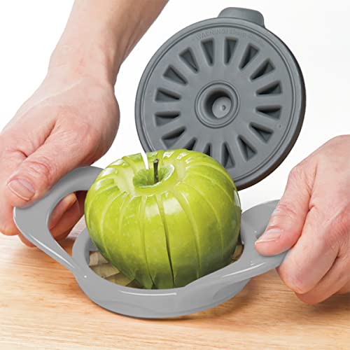 Progressive PrepWorks by Progressive Dishwasher Safe 16-Slice Thin Apple Slicer and Corer with Attached Safety Cover (Grey) - Image 3