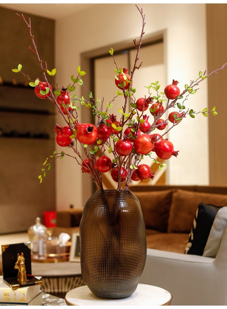 مزهرية زجاجية للزهور للديكور المنزلي، مزهرية زجاجية حديثة مصنوعة يدويًا للديكور المنزلي أو حفلات الزفاف أو غرفة المعيشة أو ديكور المنزل أو المكتب (رمادي) - Image 2