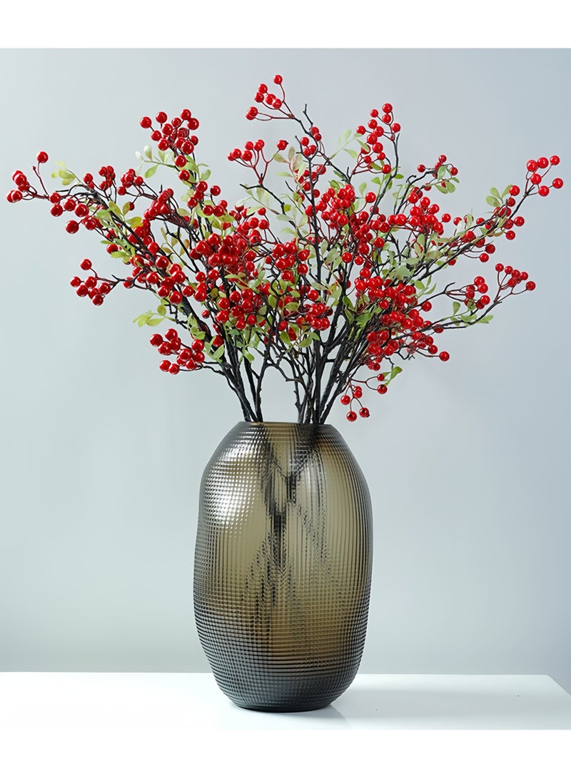 مزهرية زجاجية للزهور للديكور المنزلي، مزهرية زجاجية حديثة مصنوعة يدويًا للديكور المنزلي أو حفلات الزفاف أو غرفة المعيشة أو ديكور المنزل أو المكتب (رمادي) - Image 4