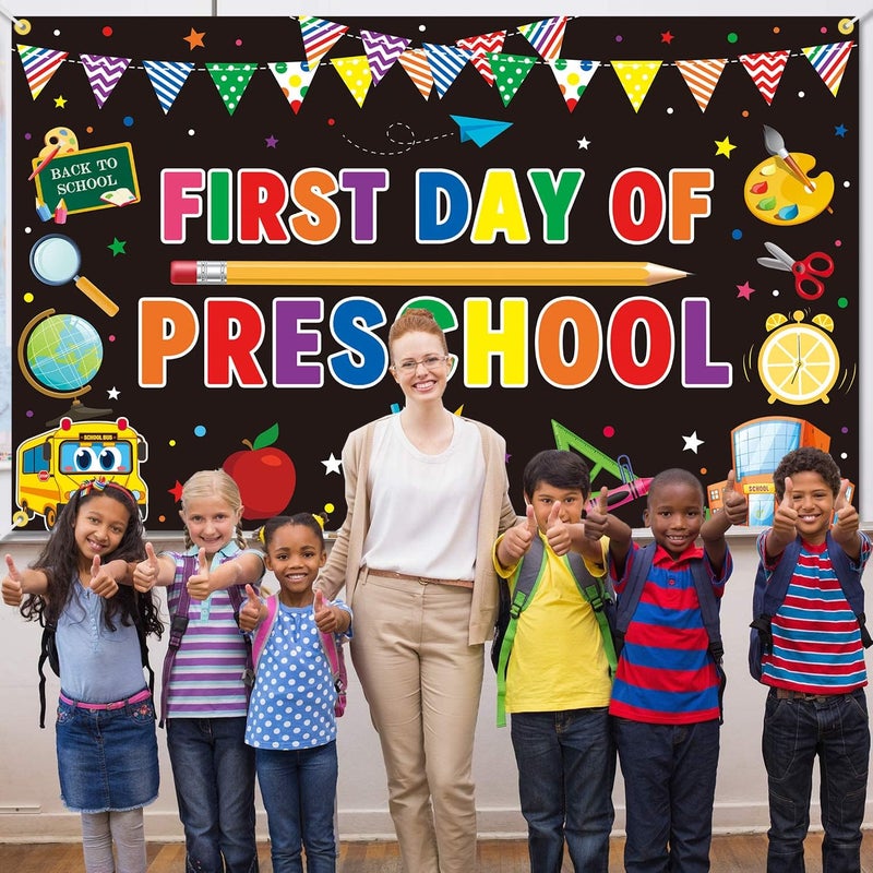ARS Back to School Banner Backdrop, First Day of School Welcome Photography Background, Reusable School Party Decorations Banner for Teachers, Students, Classroom, Kindergarten & School Events - Image 4