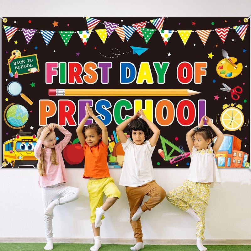 ARS Back to School Banner Backdrop, First Day of School Welcome Photography Background, Reusable School Party Decorations Banner for Teachers, Students, Classroom, Kindergarten & School Events - Image 5