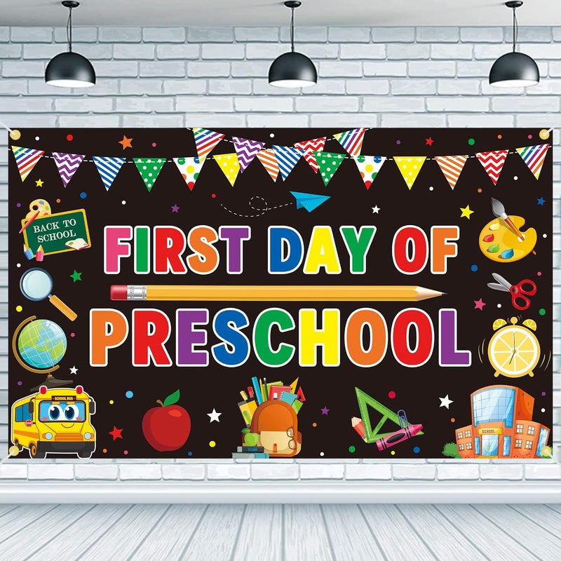 ARS Back to School Banner Backdrop, First Day of School Welcome Photography Background, Reusable School Party Decorations Banner for Teachers, Students, Classroom, Kindergarten & School Events - Image 1