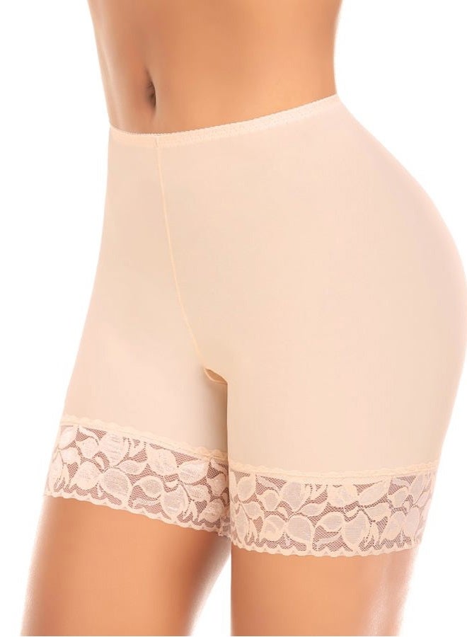 Werena Slip Shorts for Under Dresses Women Anti Chafing Underwear Seamless Boyshorts Panties Lace Under Shorts, #1 Nude, S - Image 1