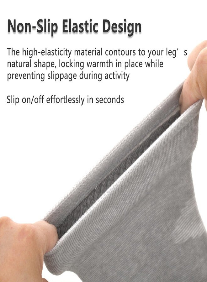 iNelihoo Thicken Knee Warmer with Fleece Lining Stretchy Anti-Slip Arthritic Knee Sleeves Knit Soft Thermal Knees Wrap Pad Leg Sleeve Night Sleep Knees Brace Support Band for Cold Pain Relief - Image 3