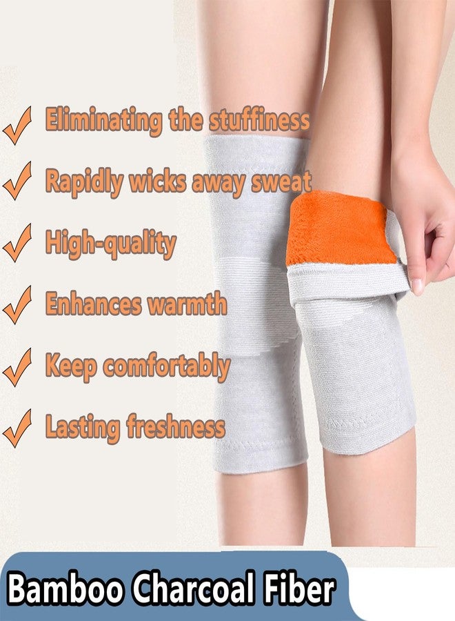 iNelihoo Thicken Knee Warmer with Fleece Lining Stretchy Anti-Slip Arthritic Knee Sleeves Knit Soft Thermal Knees Wrap Pad Leg Sleeve Night Sleep Knees Brace Support Band for Cold Pain Relief - Image 4