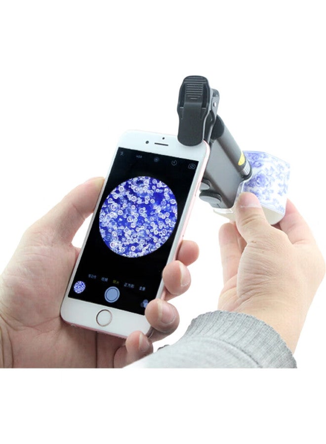MIXOUT Mixout 60X And 100X High Magnification Magnifying Glass, High-Definition Inspection With Led Light, Uv Light, Clip-On Microscope For Smartphones - Image 1