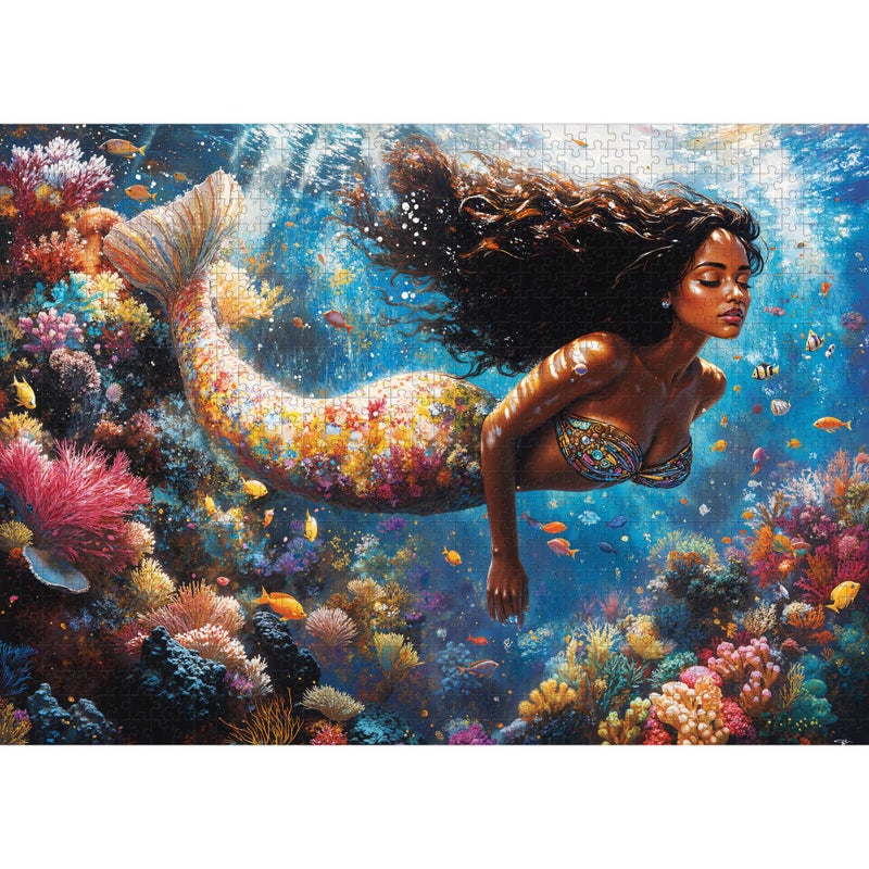 lamplig Puzzles for Adults 1000 Pieces Little Mermaid Ocean Beach Sea Coral 1000 Piece Puzzles with Letters on Back Jigsaw Puzzles 1000 Pieces for Fun Game Nights 276 L X 205 W 11 Poster - Image 3
