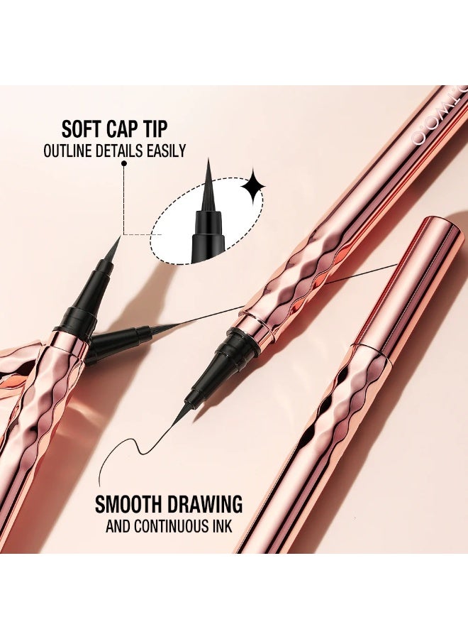 O.TWO.O OTWOO Transfer Proof Graphic Eyeliner Long Lasting Waterproof Smudge Proof Quick Dry Liquid Liner Easy Application Black Color Eye Makeup - Image 3