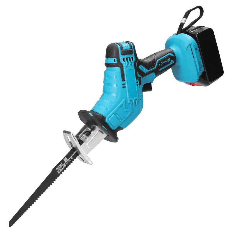 Portable Reciprocating Saw: Rechargeable Battery Powered, Longer Running Time - Stepless Speed Change, Keyless Blade Clamp, LED Light Multifunctional Saber Saw for Outdoor & Dark Work Spaces - Image 3