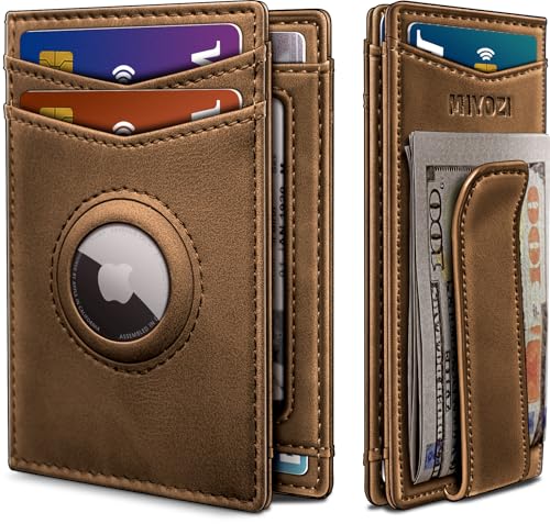 miyozi Airtag Wallet for Men with Money Clip Gift Boxed Magnetic Closure Slim Genuine Leather Front Pocket Wallet 41x 28 RFID Blocking - Image 1