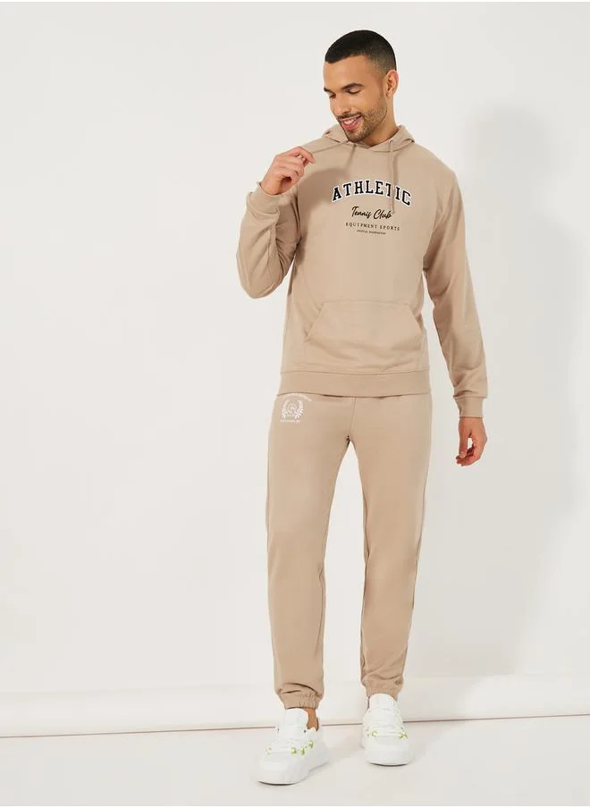 Styli Varsity Print Relaxed Fit Hoodie & Cuffed Joggers Co-Ords