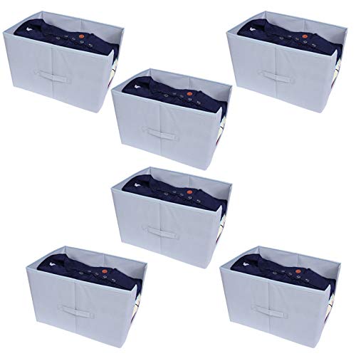 MBW Clothes Organiser for Wardrobe Wardrobe Organizer for Clothes Cupboard Organizer for Clothes Cloth Organizer for Wardrobe Organizer for Wardrobe Dress Organiser Grey Pack of 6 - Image 1