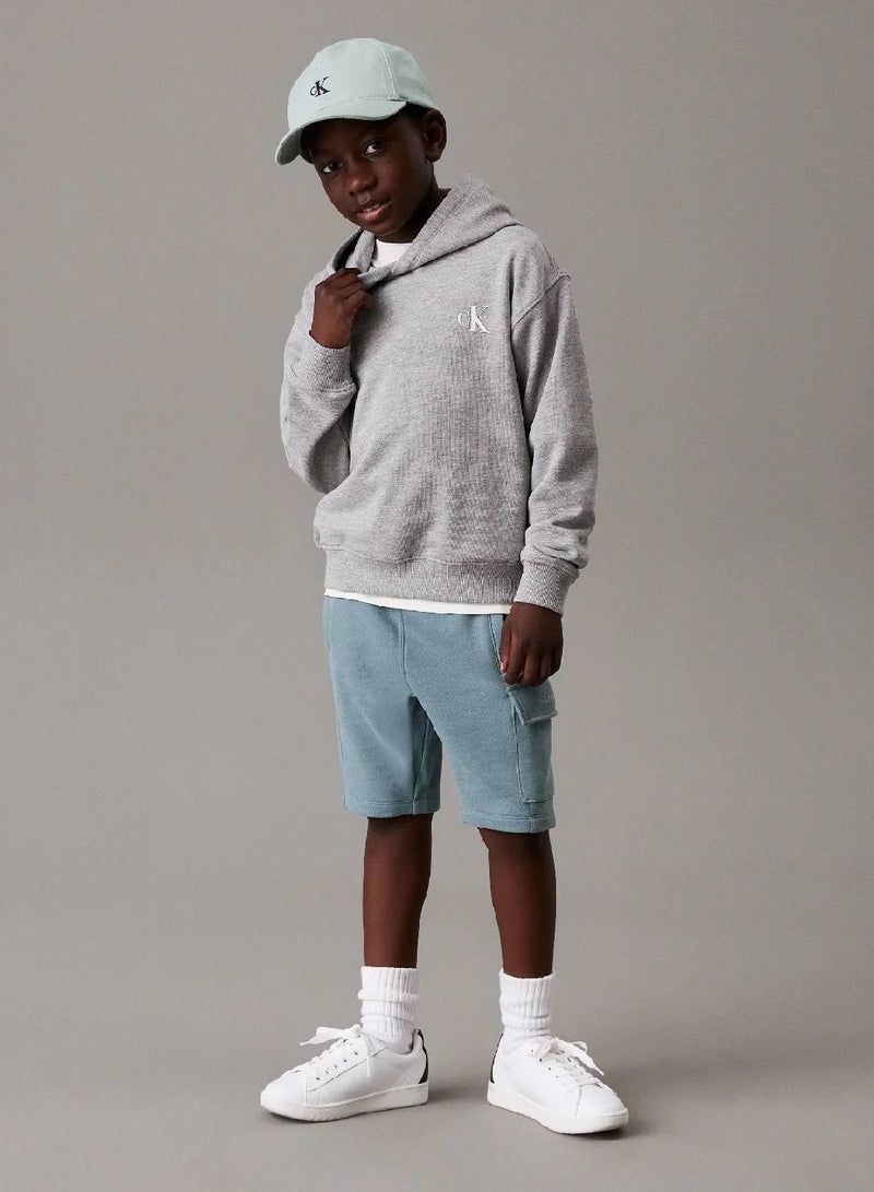 كالفن كلاين جينز هودي كبير الحجم مزين برسومات على الظهر - Image 4