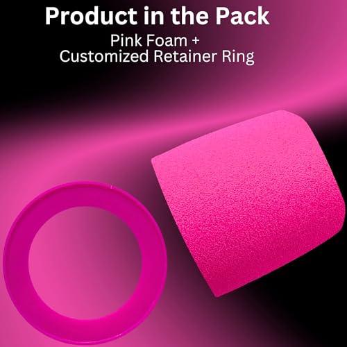 RhymKawa MV7 Pop Filter for Shure MV7 and MV7X Microphone Windscreen Cover Replacing, Colored Foam with Retainer Ring (Pink) - Image 4