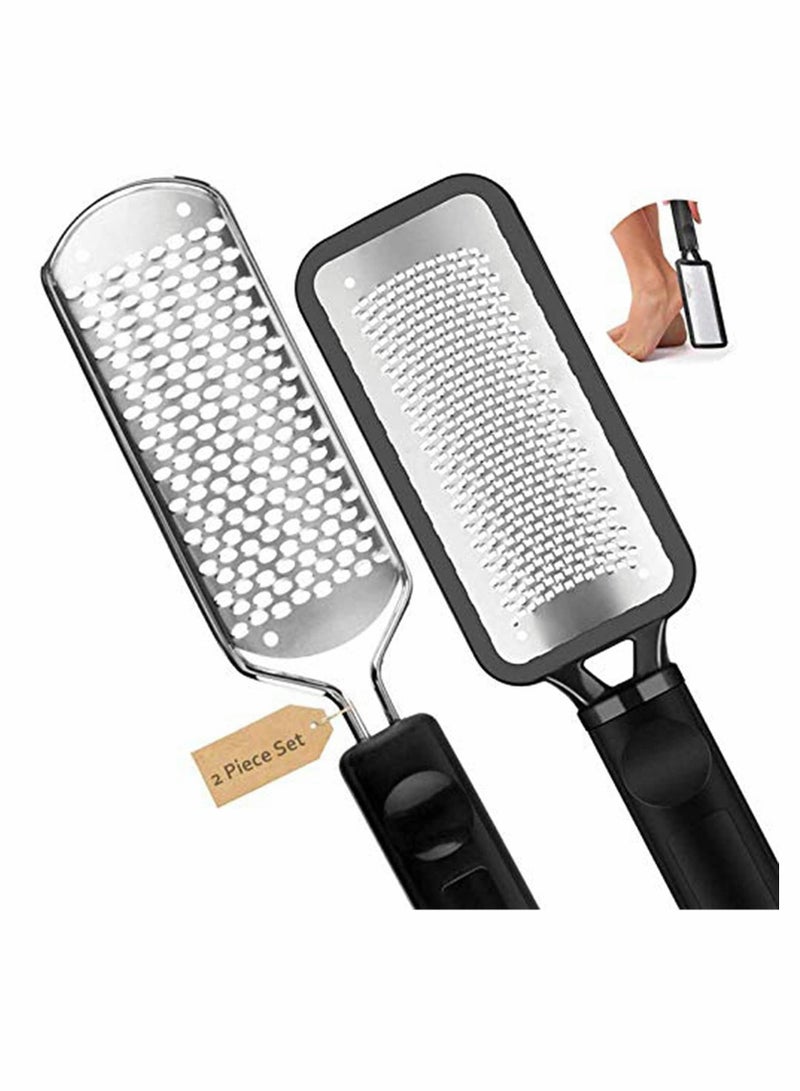 Pedicure Foot File Professional Stainless Steel Colossal foot Rasp, Scrubber Care, Dead Skin Remover for Feet, Tools Washable and Reusable, 2Pcs - Image 1