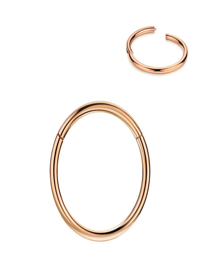 FANSING 18g 8mm Nose Hoop 18 Gauge Hinged Seamless Piercing Jewelry Ring for Septum Helix Cartilage Earlobe Lip Daith Tragus Rook & Conch 18k Rose Gold-plated Surgical Steel - Image 1