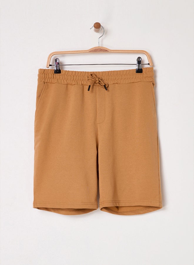 trendyol Camel Basic Regular Mid Length/Normal Cut Plain Shorts - Image 5