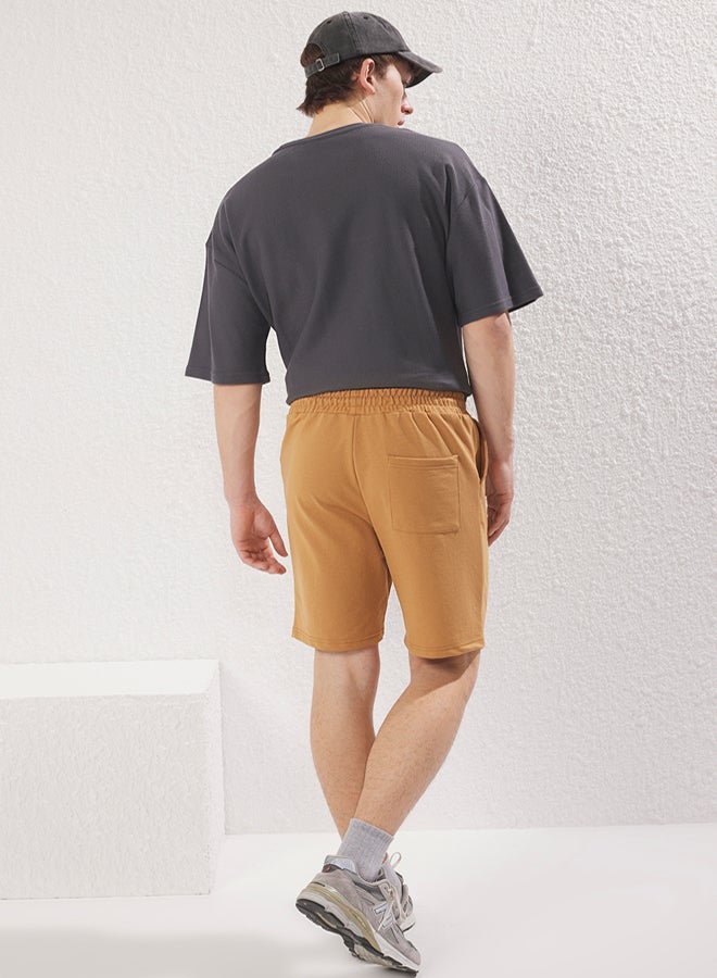 trendyol Camel Basic Regular Mid Length/Normal Cut Plain Shorts - Image 4