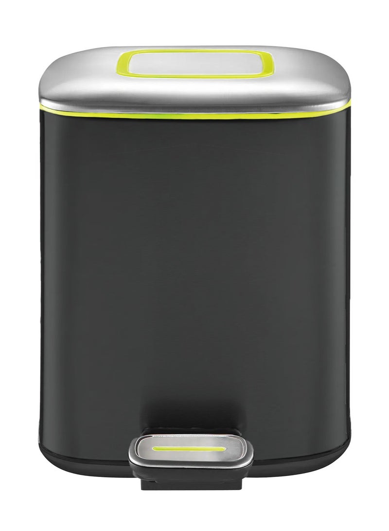 EKO REGENT SERIES | Brushed Stainless Steel Finish | Soft-Closing | Fingerprint-Resistant | Pedal Trash & Garbage Bin | Multiple Sizes ( 6 - 20 Liters ) & Colors  | 6 Liters | Charcoal Black  - Image 1